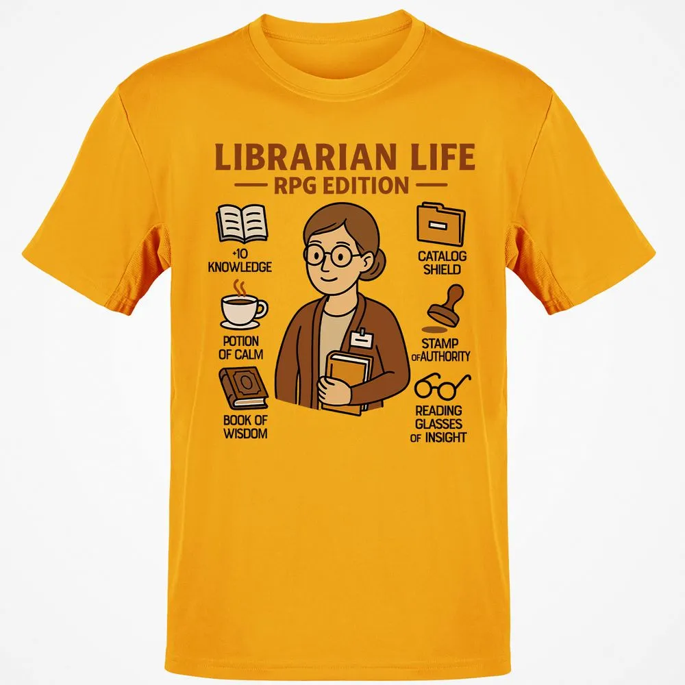 Librarian Life RPG Edition Classic Unisex T-Shirt - Gold - 4