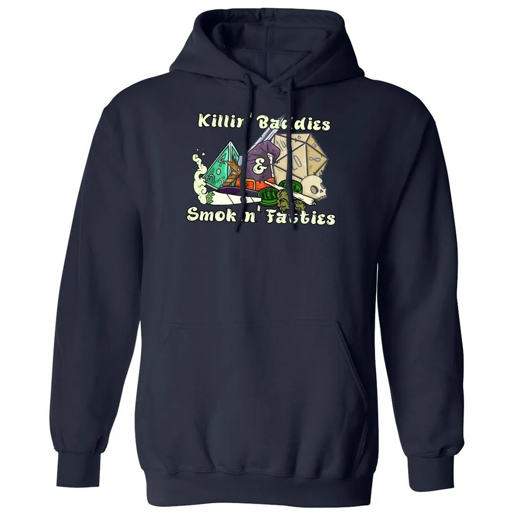 Killin' Baddies Smokin' Fatties Classic Unisex Hoodie - Navy - 8