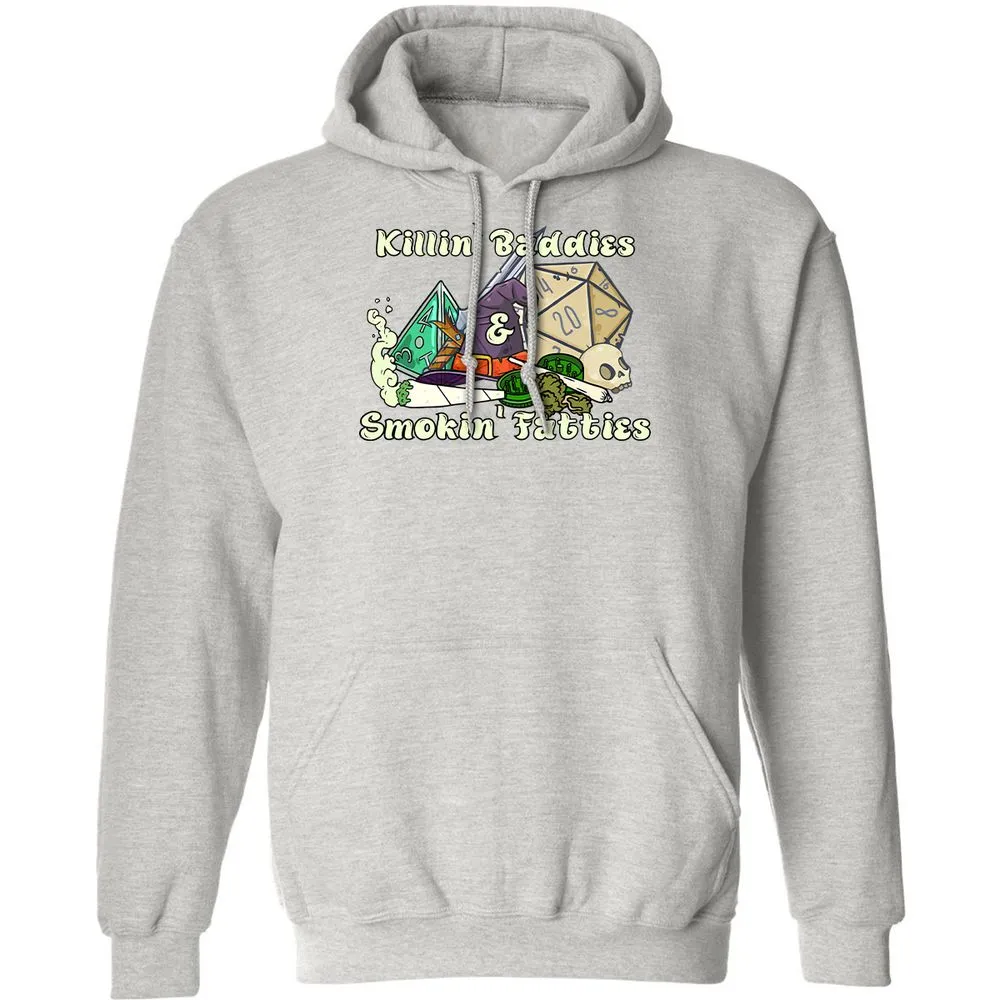 Killin' Baddies Smokin' Fatties Classic Unisex Hoodie - Ash - 2