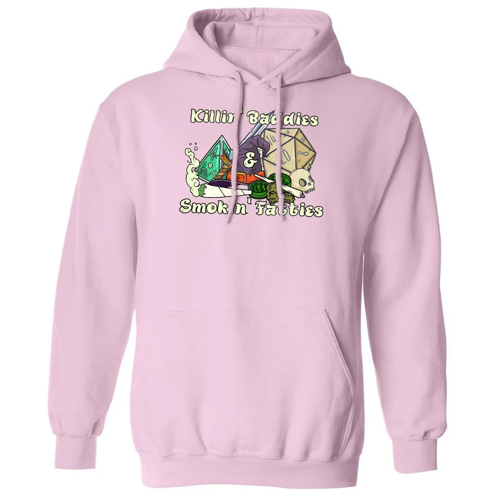 Killin' Baddies Smokin' Fatties Classic Unisex Hoodie - Light Pink - 3