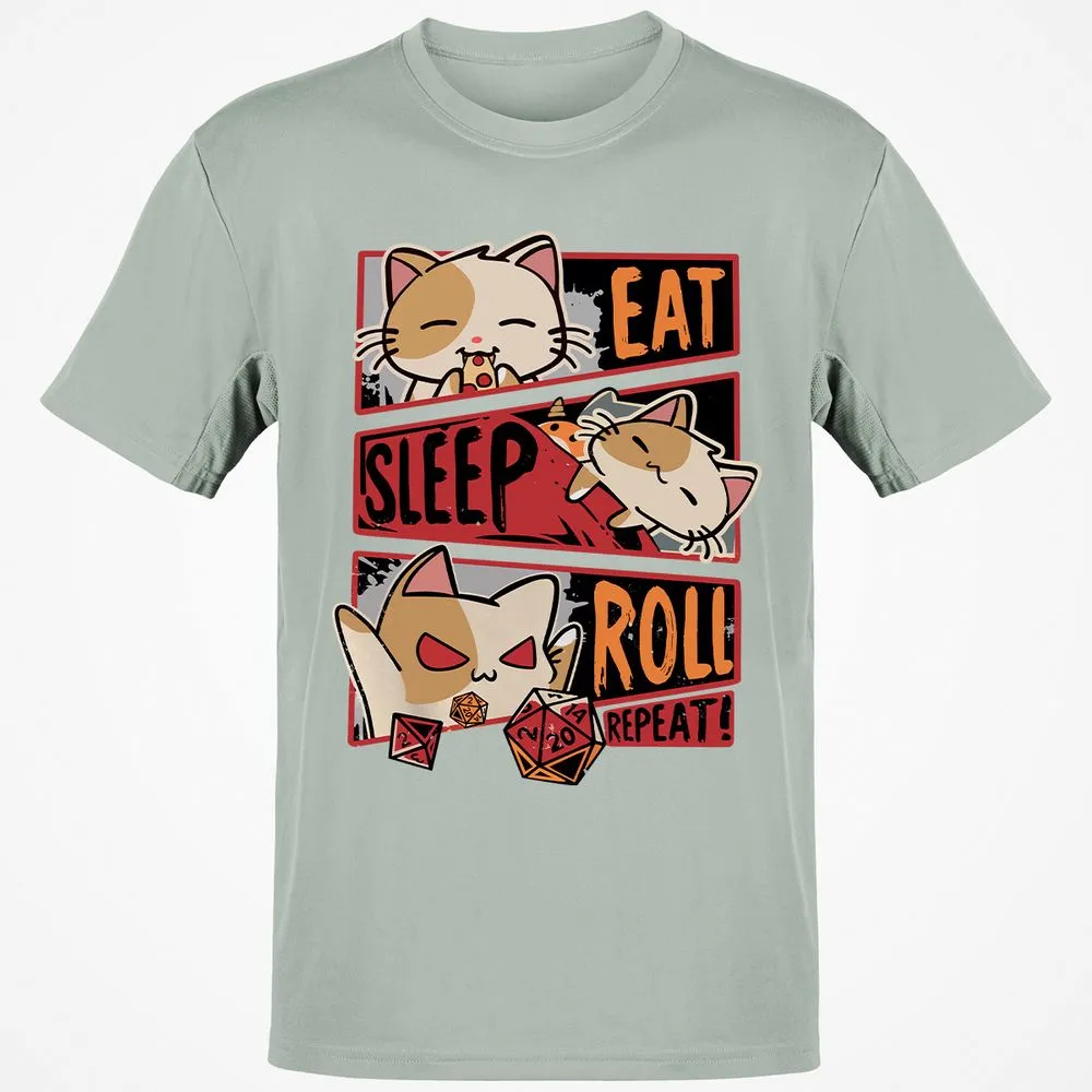 Eat Sleep Roll Repeat Classic Unisex T-Shirt - Ash - 2