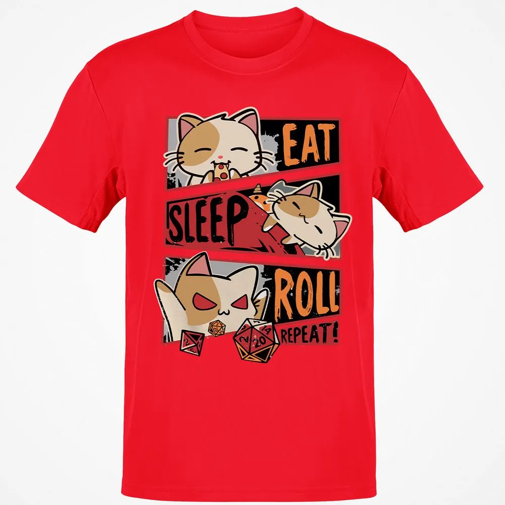 Eat Sleep Roll Repeat Classic Unisex T-Shirt - Red - 10