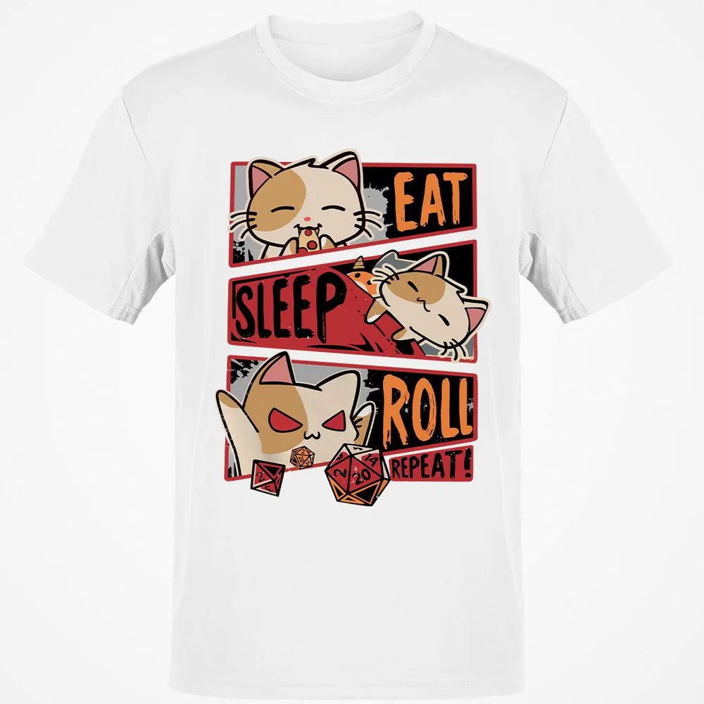Eat Sleep Roll Repeat Classic Unisex T-Shirt - White - 12