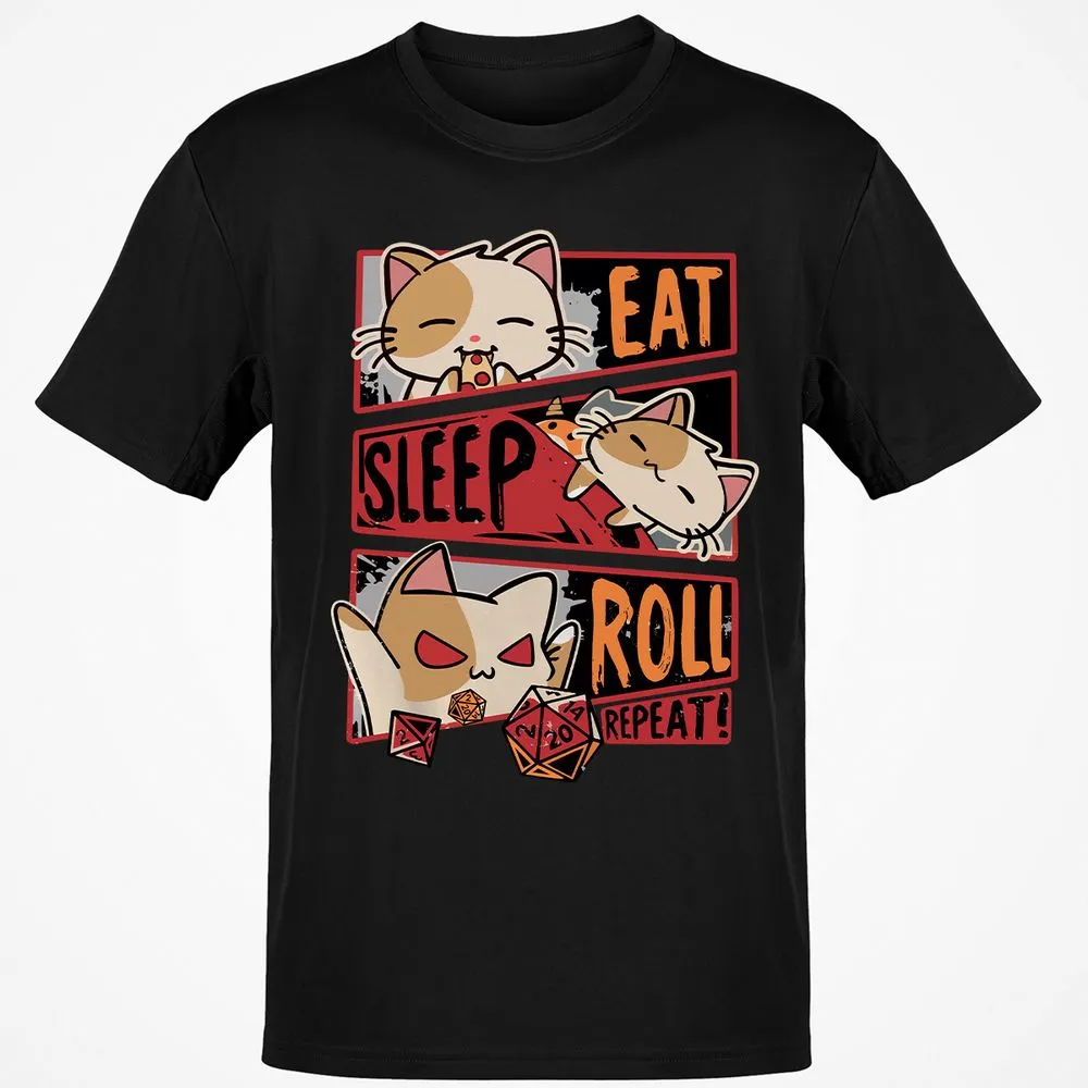 Eat Sleep Roll Repeat Classic Unisex T-Shirt - Black - 1