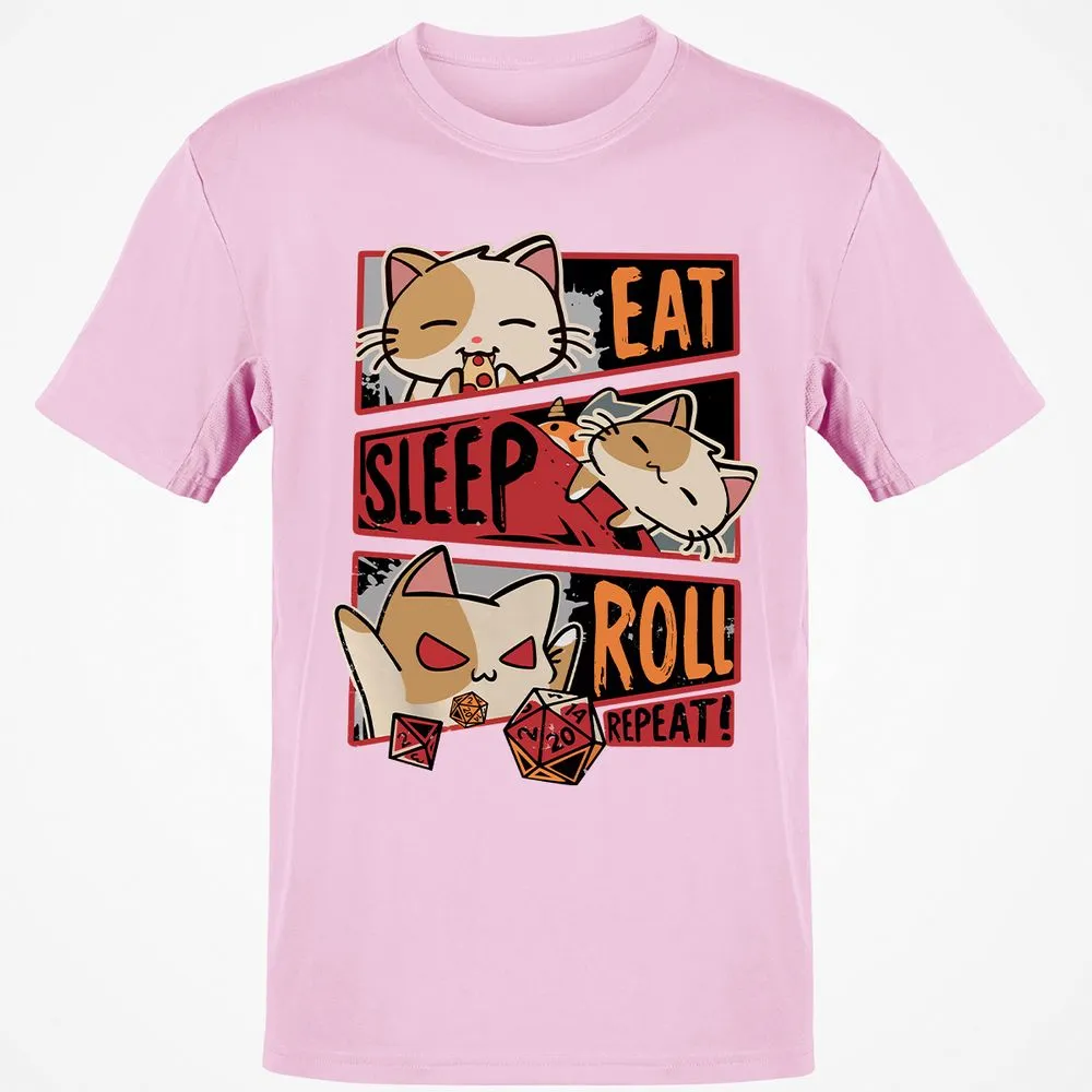 Eat Sleep Roll Repeat Classic Unisex T-Shirt - Light Pink - 5