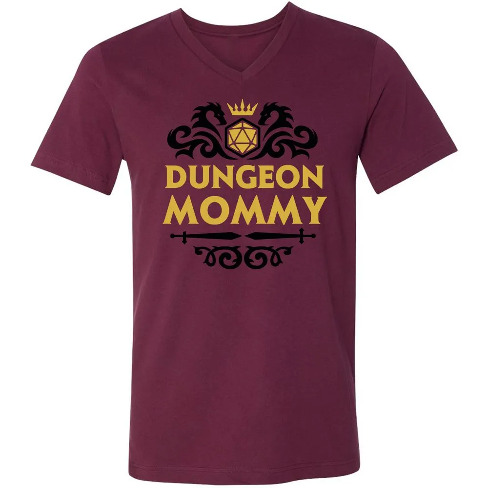 Dungeon Mommy Unisex V-Neck T-Shirt - Maroon - 6