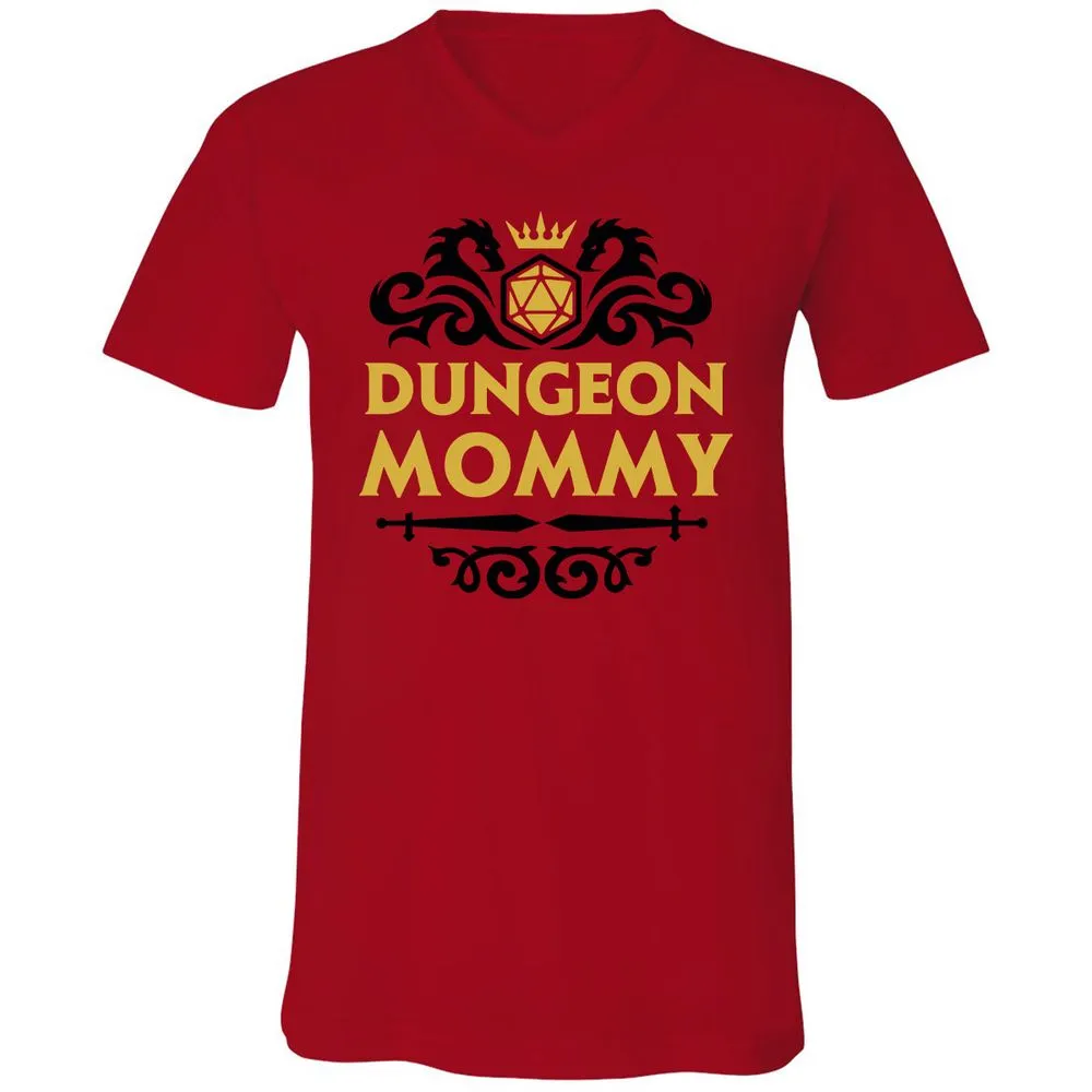 Dungeon Mommy Unisex V-Neck T-Shirt - Red - 3