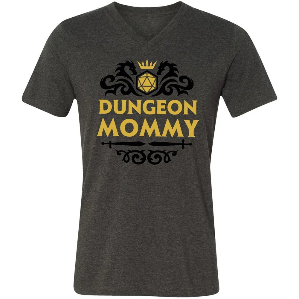 Dungeon Mommy Unisex V-Neck T-Shirt - Dark Grey Heather - 8