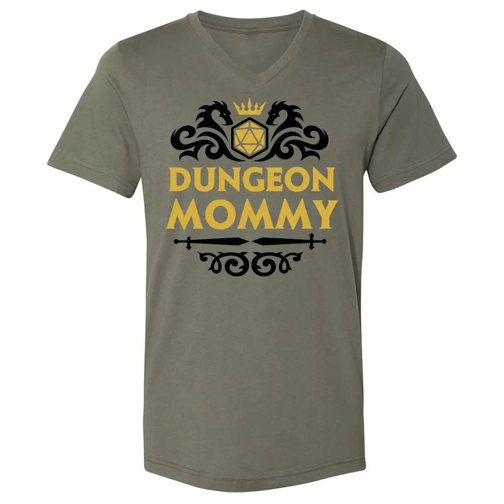 Dungeon Mommy Unisex V-Neck T-Shirt - Military Green - 10