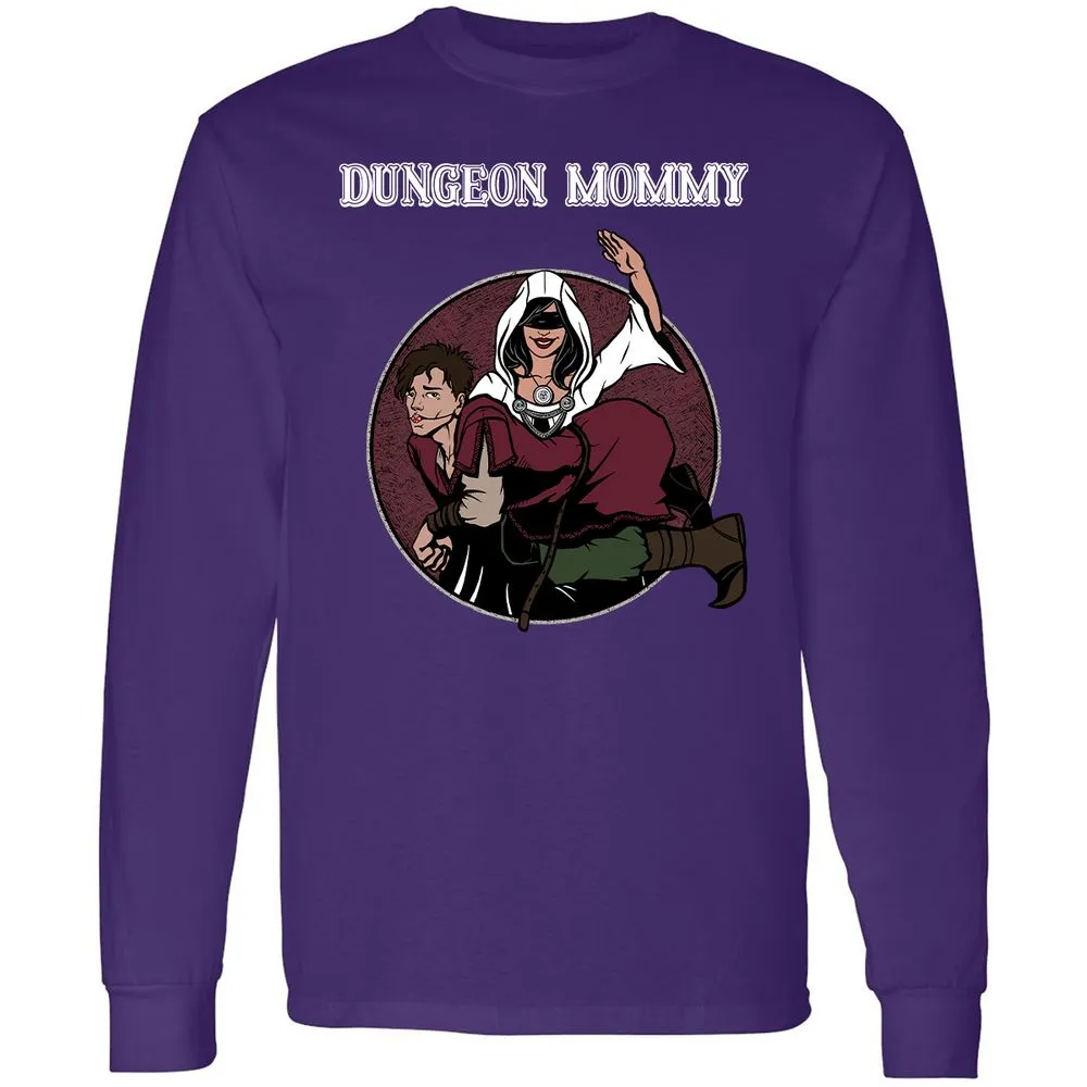 Dominant Dungeon Mommy Long Sleeve T-Shirt - Purple - 13