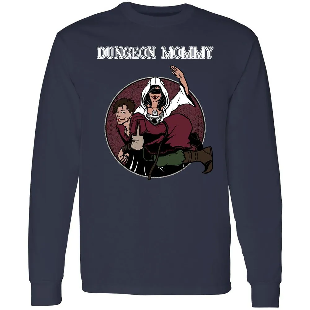 Dominant Dungeon Mommy Long Sleeve T-Shirt - Navy - 2
