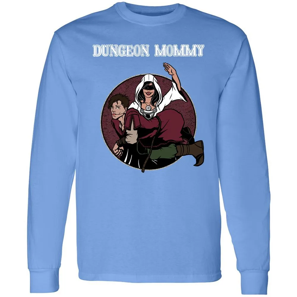 Dominant Dungeon Mommy Long Sleeve T-Shirt - Carolina Blue - 12