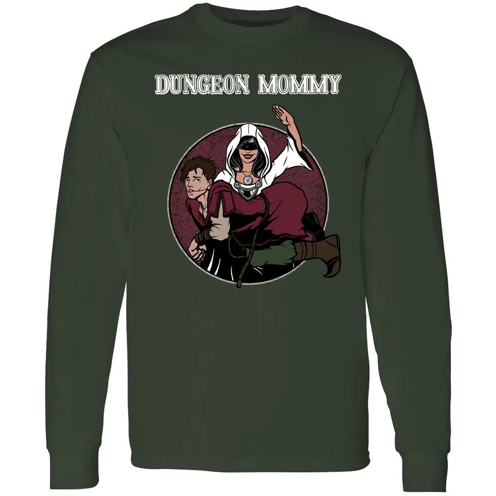 Dominant Dungeon Mommy Long Sleeve T-Shirt - Forest Green - 4