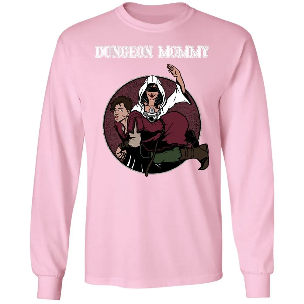 Dominant Dungeon Mommy Long Sleeve T-Shirt - Light Pink - 3