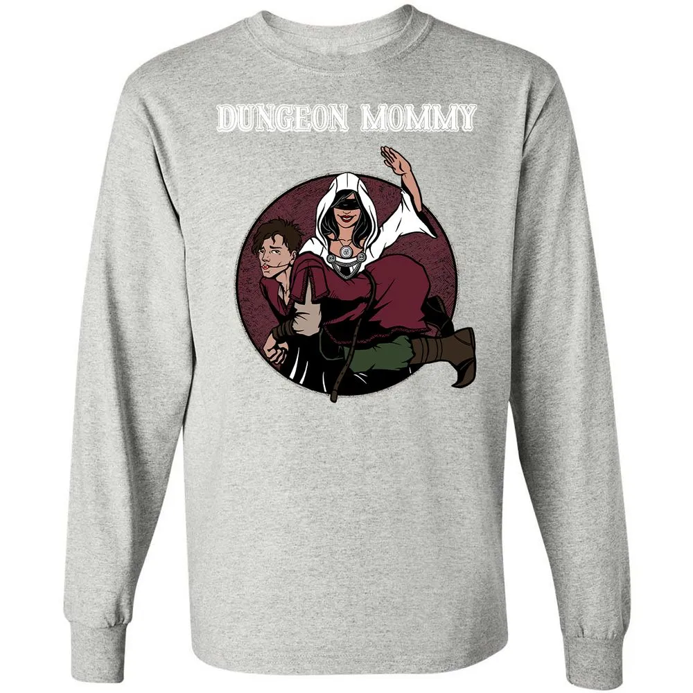 Dominant Dungeon Mommy Long Sleeve T-Shirt - Ash - 7