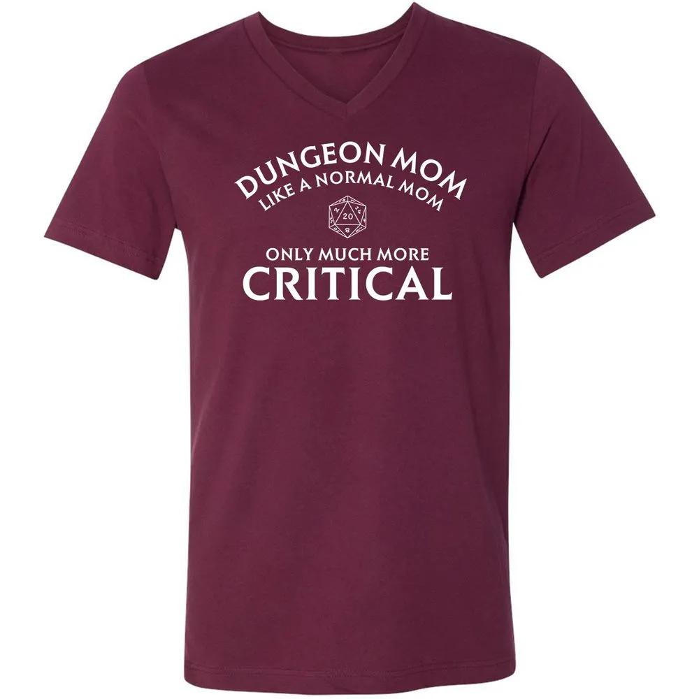 Dungeon Mom Normal Mom Unisex V-Neck T-Shirt - Maroon - 6