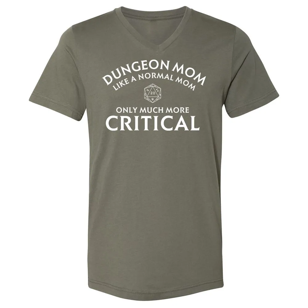 Dungeon Mom Normal Mom Unisex V-Neck T-Shirt - Military Green - 10