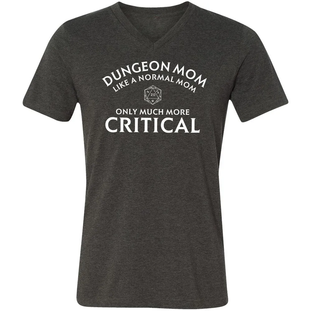 Dungeon Mom Normal Mom Unisex V-Neck T-Shirt - Dark Grey Heather - 8