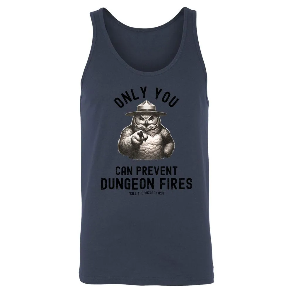 Only You Can Prevent Dungeon Fires Unisex Jersey Tank - Navy - 8