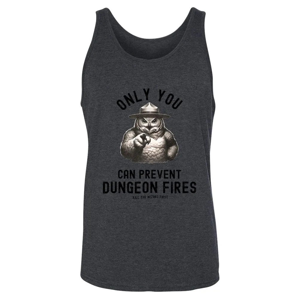 Only You Can Prevent Dungeon Fires Unisex Jersey Tank - Dark Grey Heather - 6