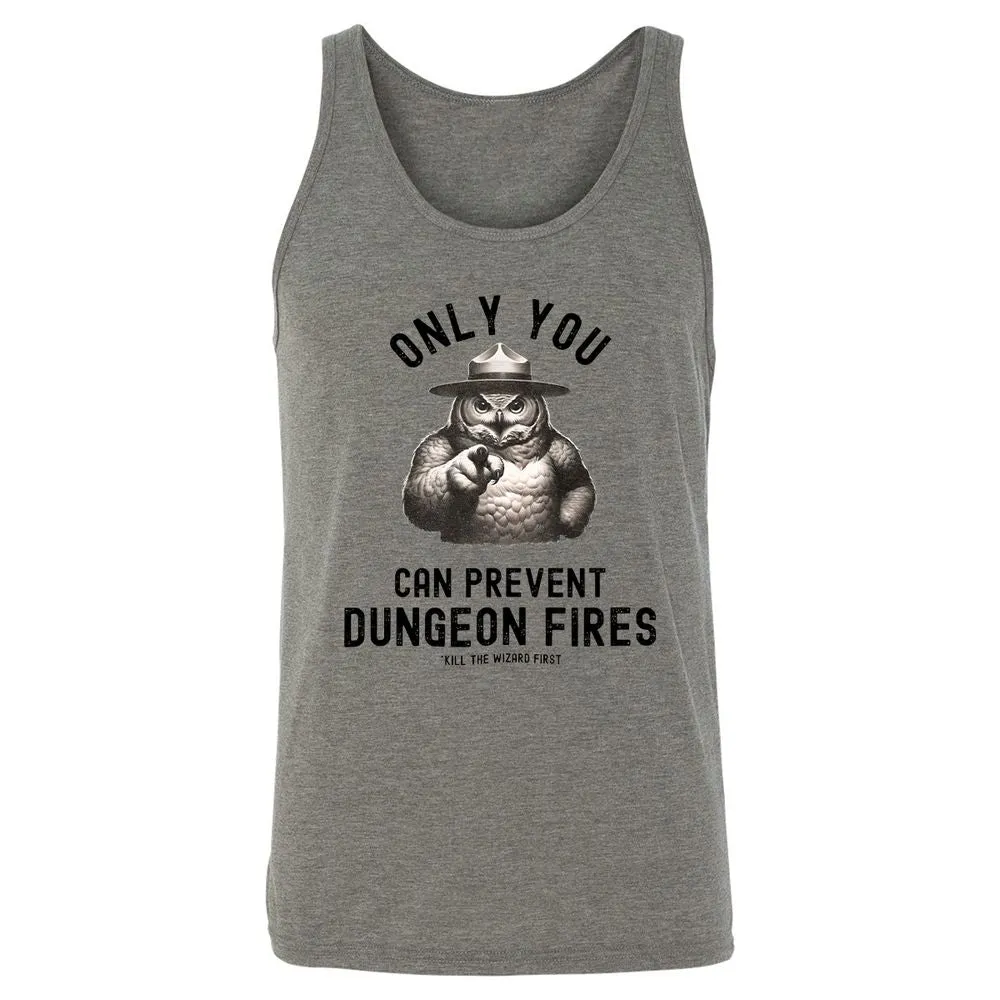 Only You Can Prevent Dungeon Fires Unisex Jersey Tank - Grey Triblend - 2
