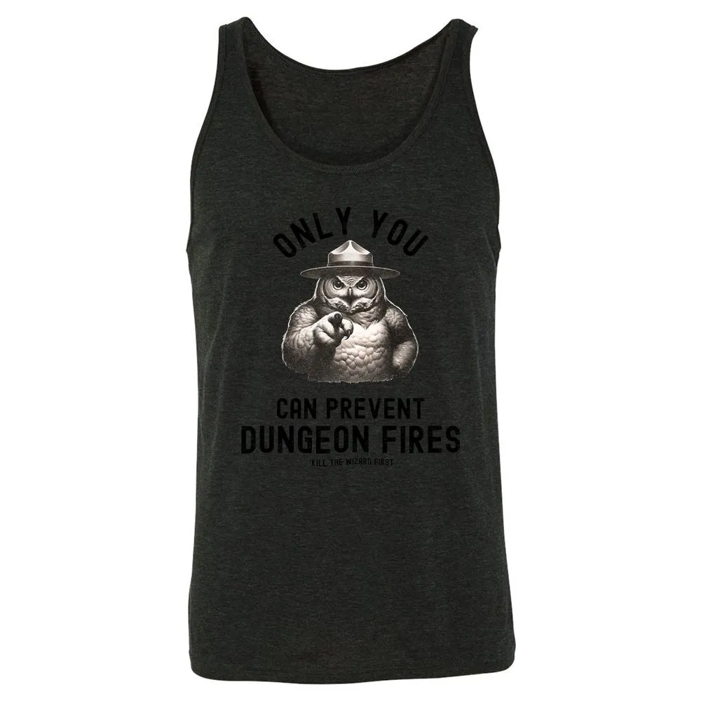 Only You Can Prevent Dungeon Fires Unisex Jersey Tank - Charcoal Black Triblend - 5