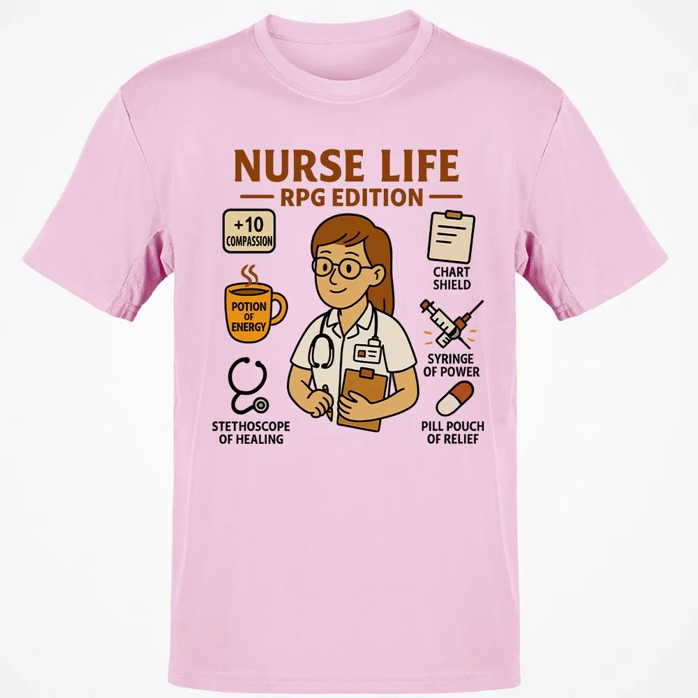Nurse Life RPG Edition Classic Unisex T-Shirt - Light Pink - 5