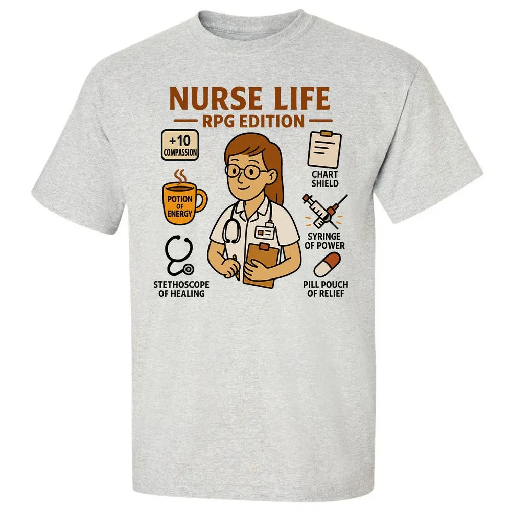 Nurse Life RPG Edition Classic Unisex T-Shirt - Ash - 2
