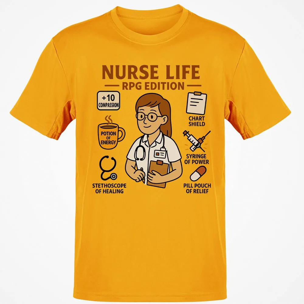 Nurse Life RPG Edition Classic Unisex T-Shirt - Gold - 4