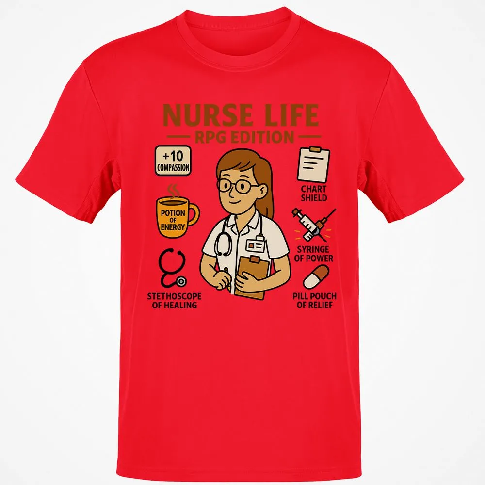 Nurse Life RPG Edition Classic Unisex T-Shirt - Red - 10