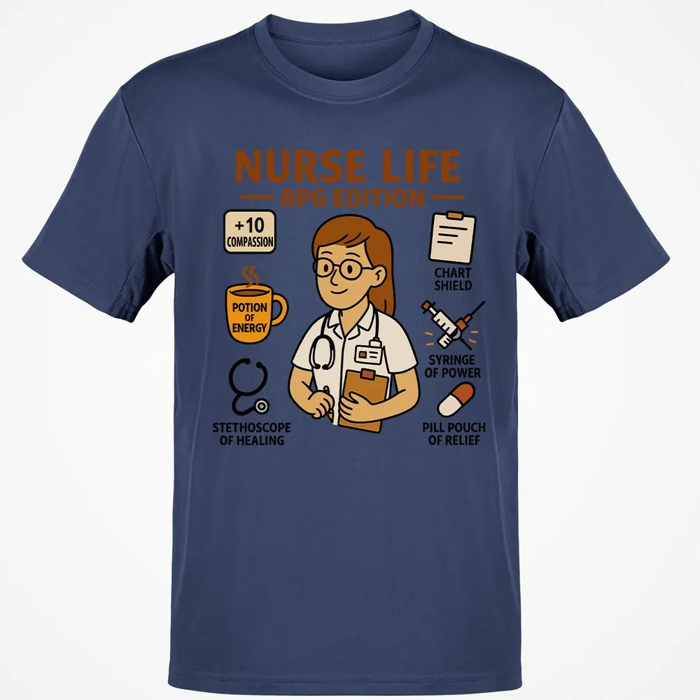 Nurse Life RPG Edition Classic Unisex T-Shirt - Navy - 7