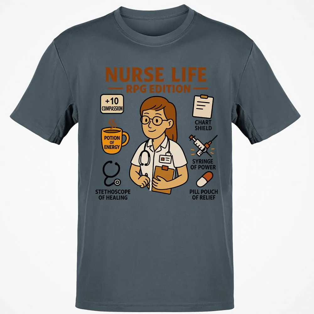 Nurse Life RPG Edition Classic Unisex T-Shirt - Charcoal - 3