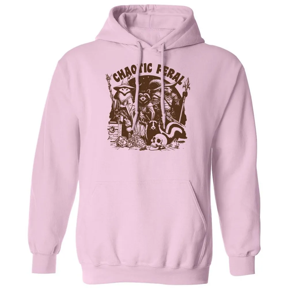 Raccoon Chaotic Feral Classic Unisex Hoodie - Light Pink - 3
