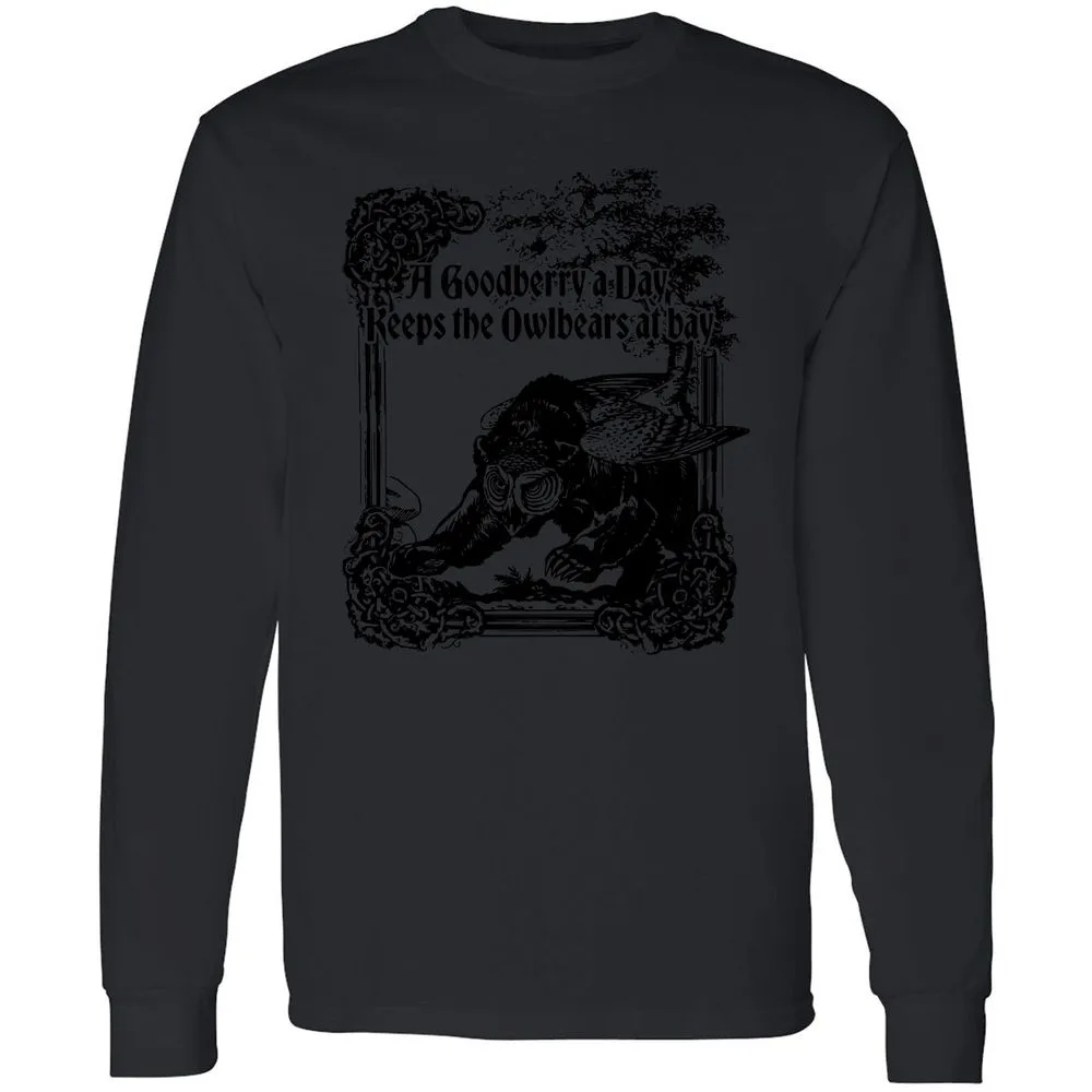 A Goodberry A Day Keeps The Owlbears At Bay Long Sleeve T-Shirt - Black - 16