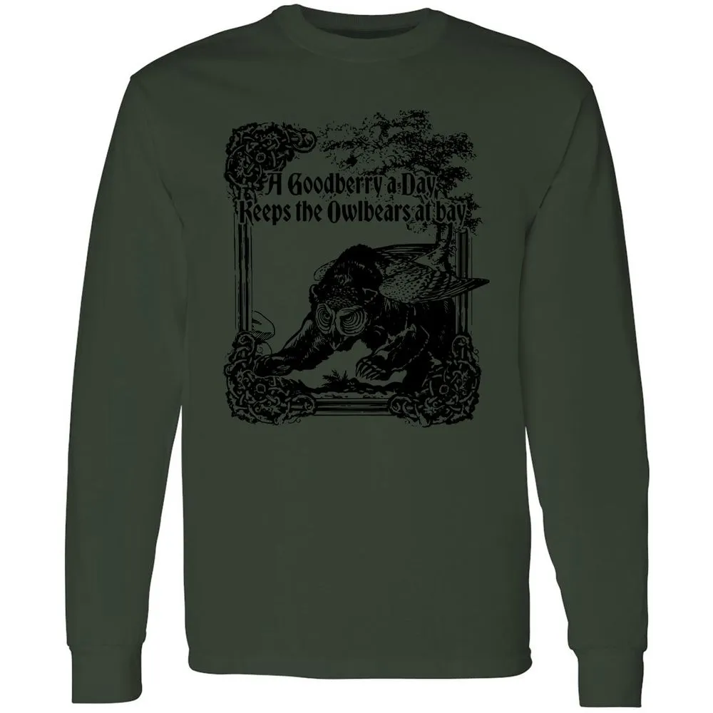 A Goodberry A Day Keeps The Owlbears At Bay Long Sleeve T-Shirt - Forest Green - 8