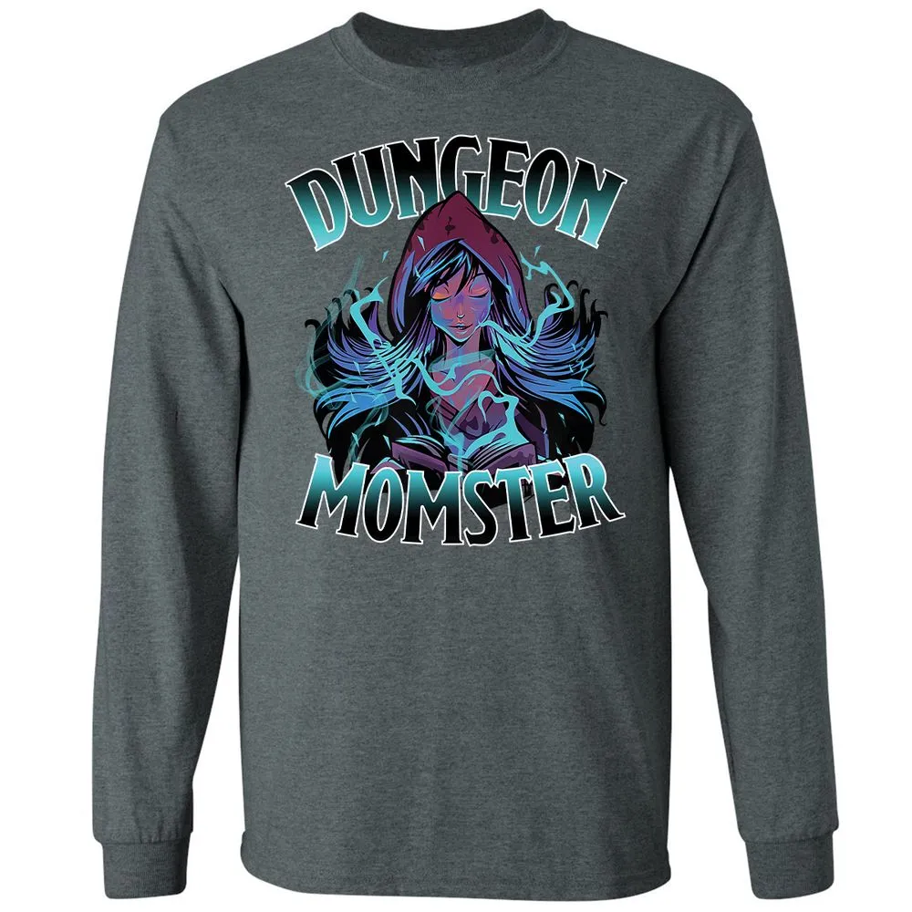 Dungeon Momster Long Sleeve T-Shirt - Dark Heather - 15