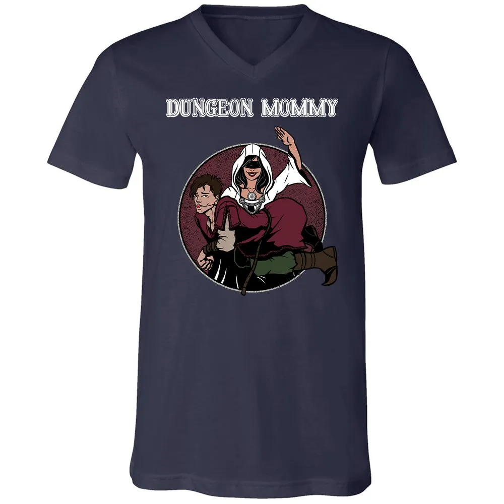 Dominant Dungeon Mommy Unisex V-Neck T-Shirt - Navy - 2