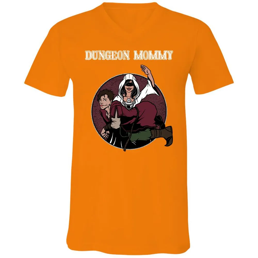 Dominant Dungeon Mommy Unisex V-Neck T-Shirt - Orange - 11