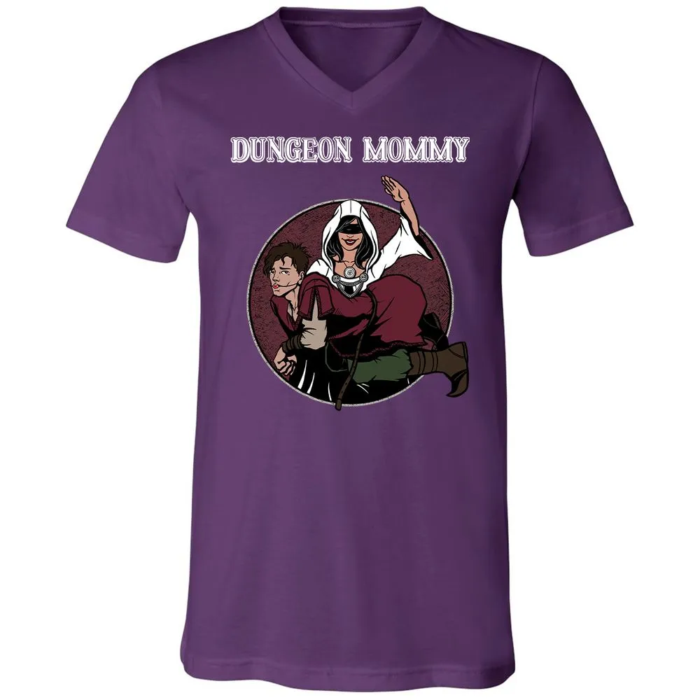 Dominant Dungeon Mommy Unisex V-Neck T-Shirt - Team Purple - 9