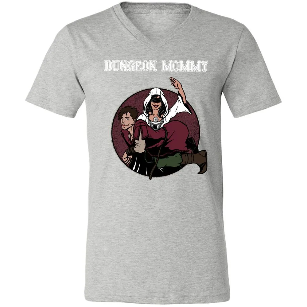 Dominant Dungeon Mommy Unisex V-Neck T-Shirt - Athletic Heather - 7