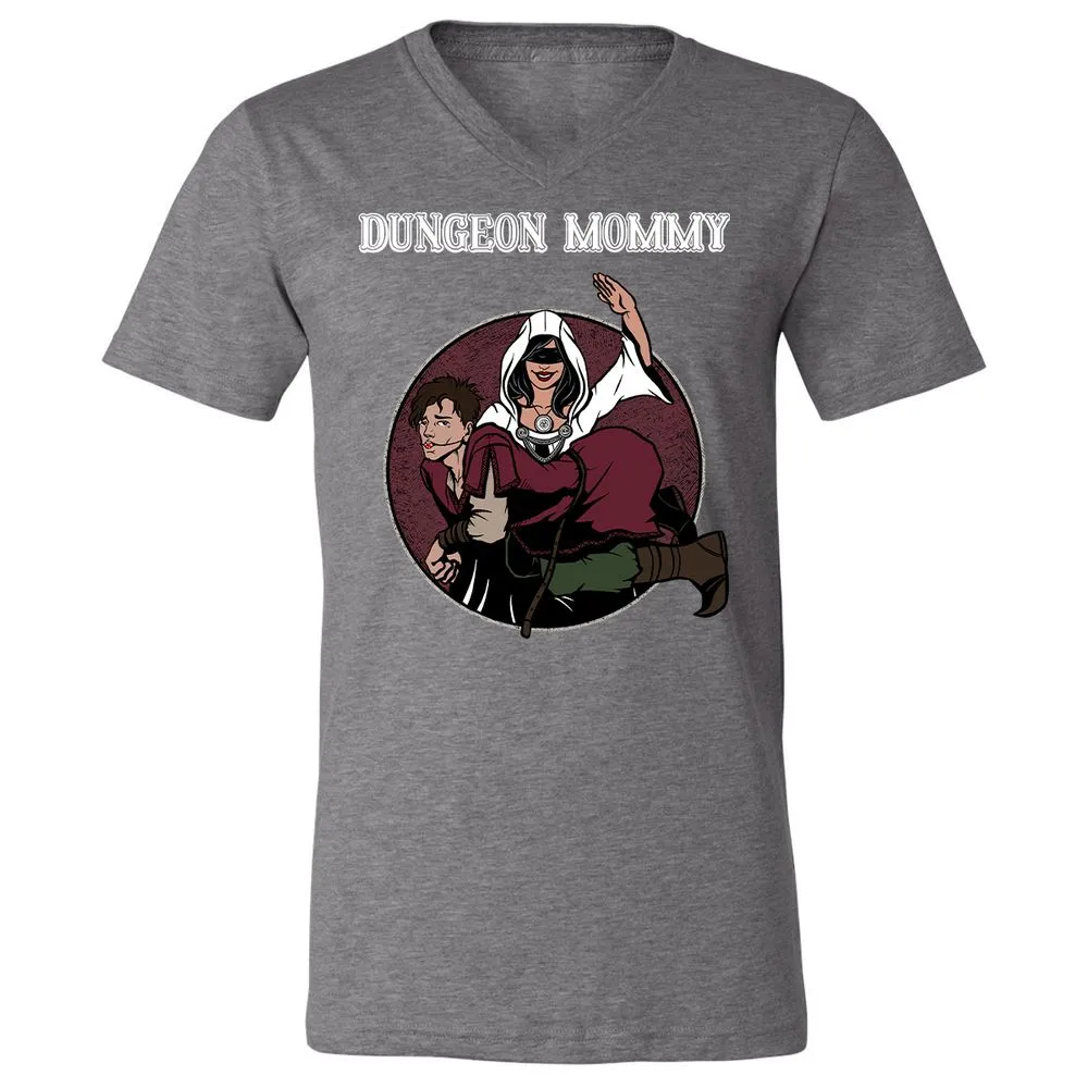 Dominant Dungeon Mommy Unisex V-Neck T-Shirt - Deep Heather - 13