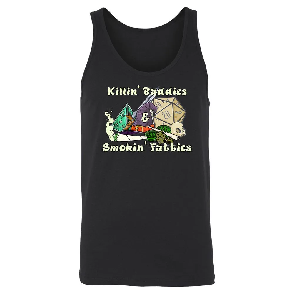 Killin' Baddies Smokin' Fatties Unisex Jersey Tank - Black - 14