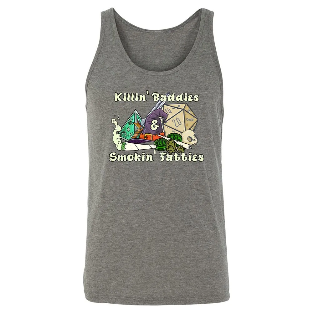 Killin' Baddies Smokin' Fatties Unisex Jersey Tank - Grey Triblend - 2
