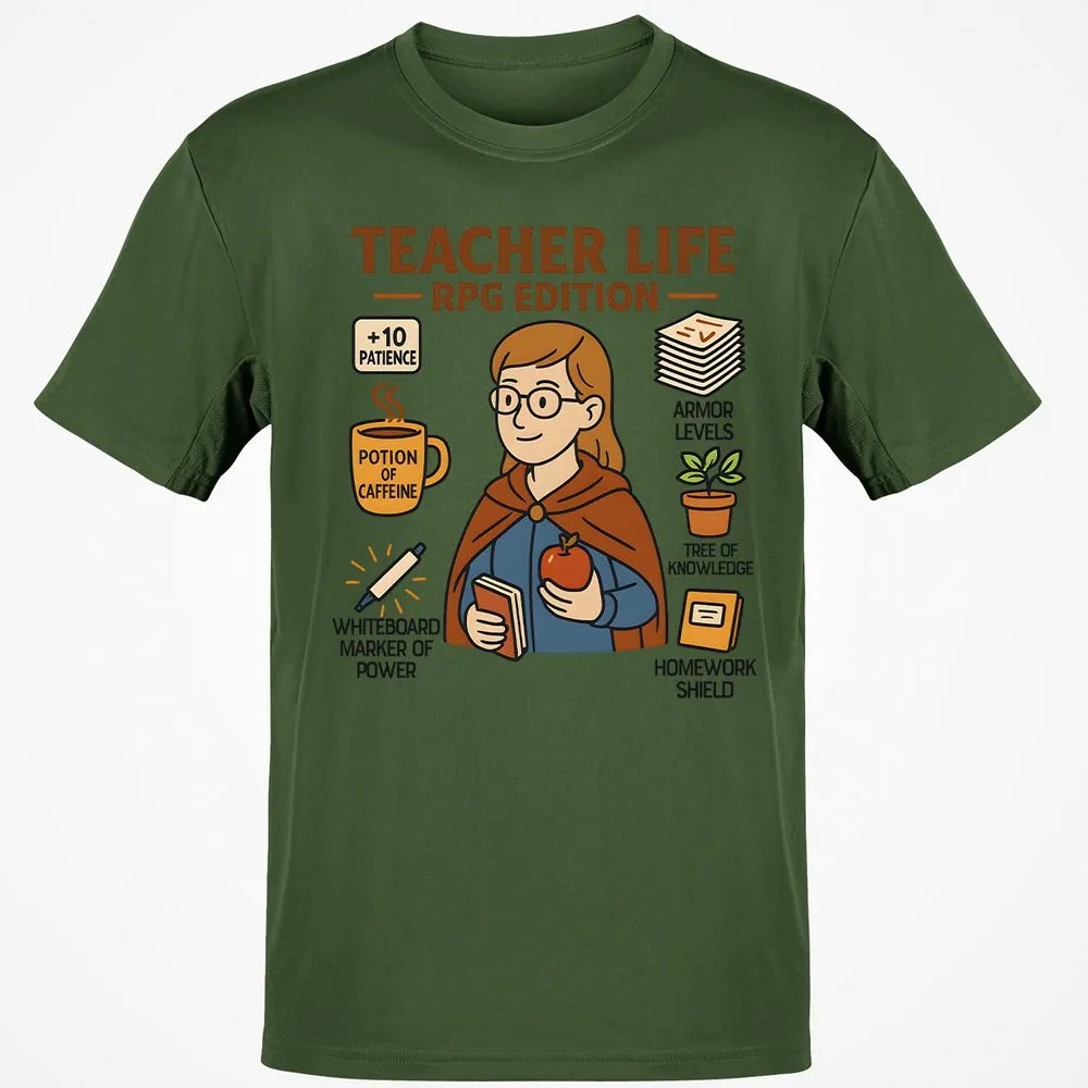 Teacher Life RPG Edition Classic Unisex T-Shirt - Military Green - 6