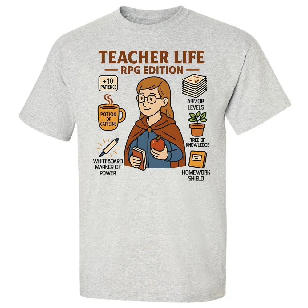 Teacher Life RPG Edition Classic Unisex T-Shirt - Ash - 2
