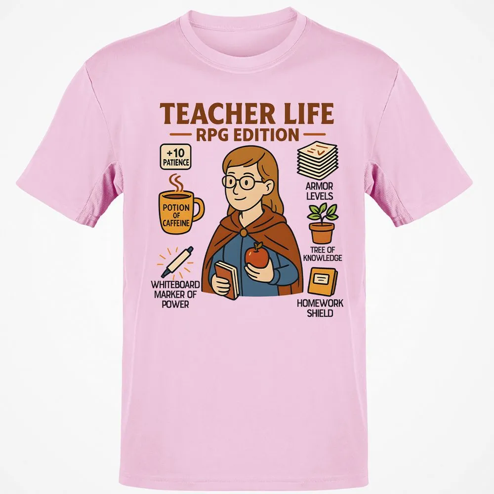 Teacher Life RPG Edition Classic Unisex T-Shirt - Light Pink - 5