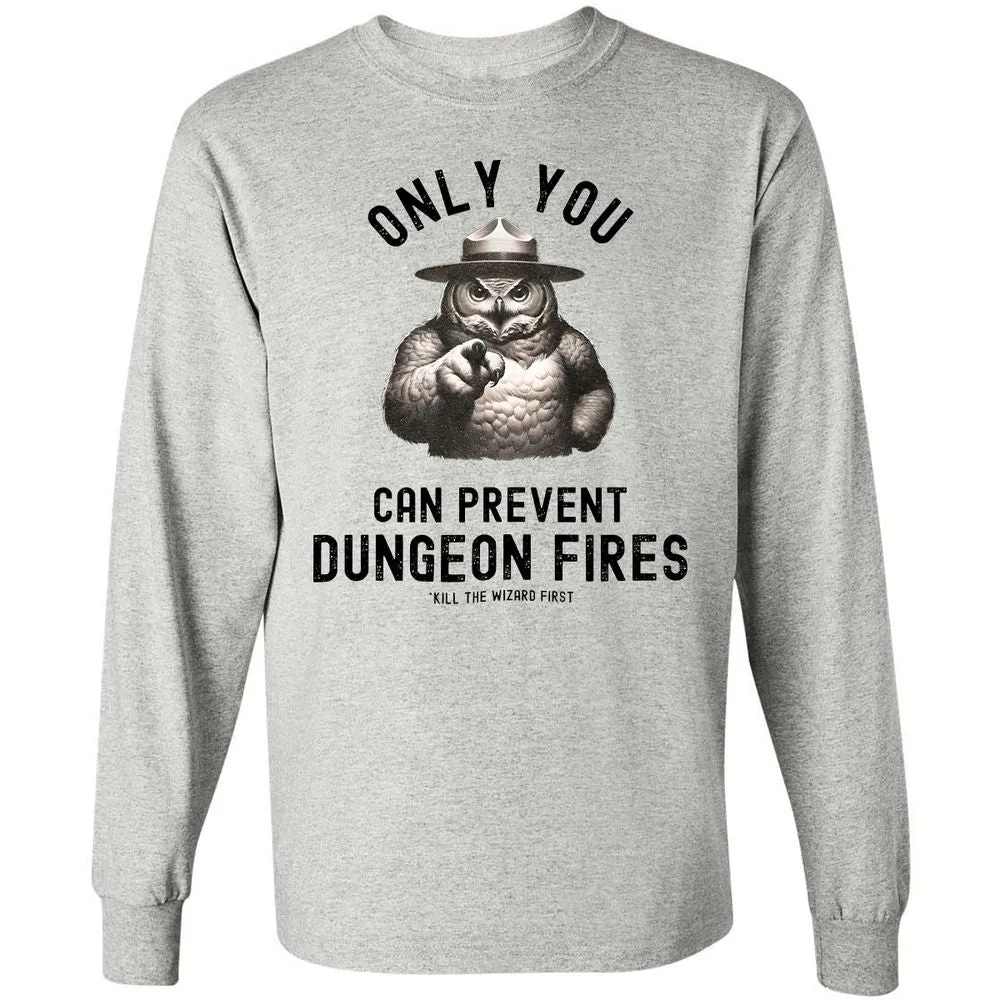 Only You Can Prevent Dungeon Fires Long Sleeve T-Shirt - Ash - 5