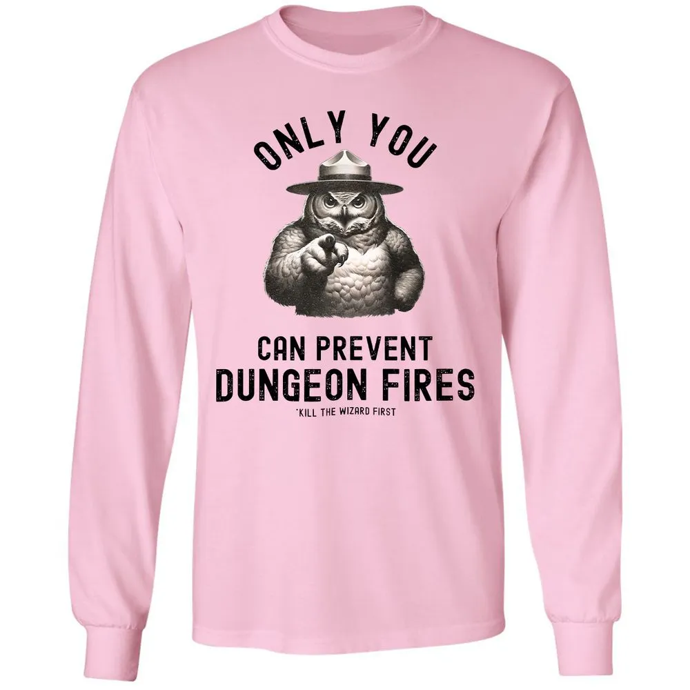 Only You Can Prevent Dungeon Fires Long Sleeve T-Shirt - Light Pink - 3