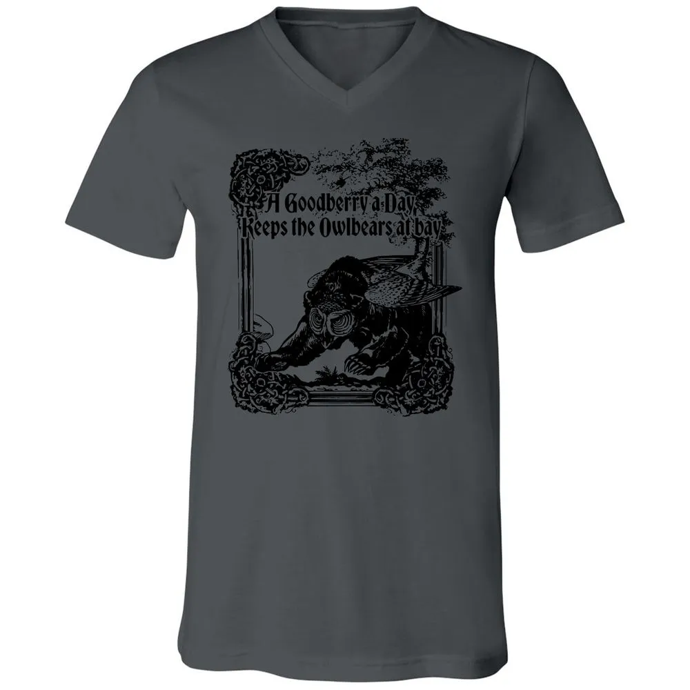 A Goodberry A Day Keeps The Owlbears At Bay Unisex V-Neck T-Shirt - Asphalt - 12