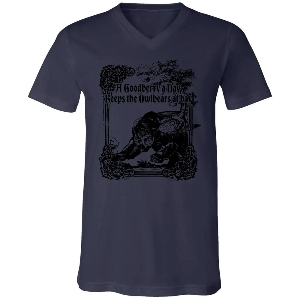 A Goodberry A Day Keeps The Owlbears At Bay Unisex V-Neck T-Shirt - Navy - 9